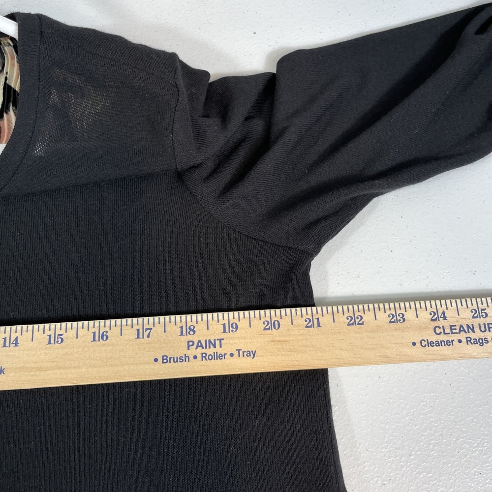 Melissa Paige Blouse Womens‎ Size Large Black Floral Poly Rayon Stretch Comfort - Picture 6 of 9